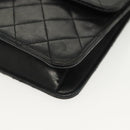 CHANEL Matelasse Chain Shoulder Bag Lamb Skin Black Gold CC Auth bs28656-15