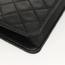 CHANEL Matelasse Chain Shoulder Bag Lamb Skin Black Gold CC Auth bs28656-16