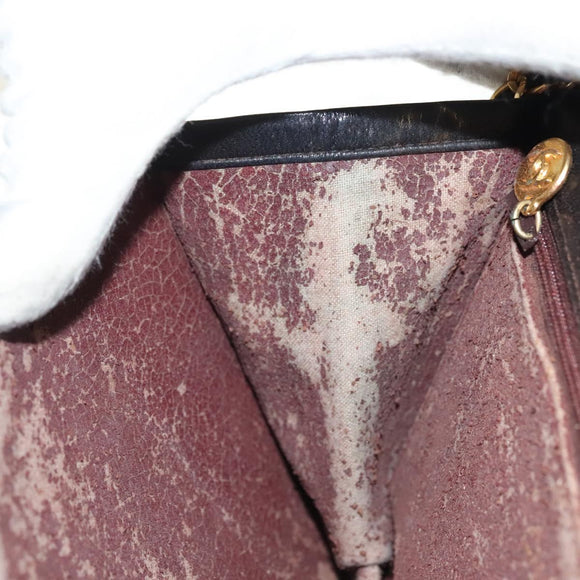 CHANEL Matelasse Chain Shoulder Bag Lamb Skin Black Gold CC Auth bs28656