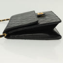 CHANEL Matelasse Chain Shoulder Bag Lamb Skin Black Gold CC Auth bs28656-4