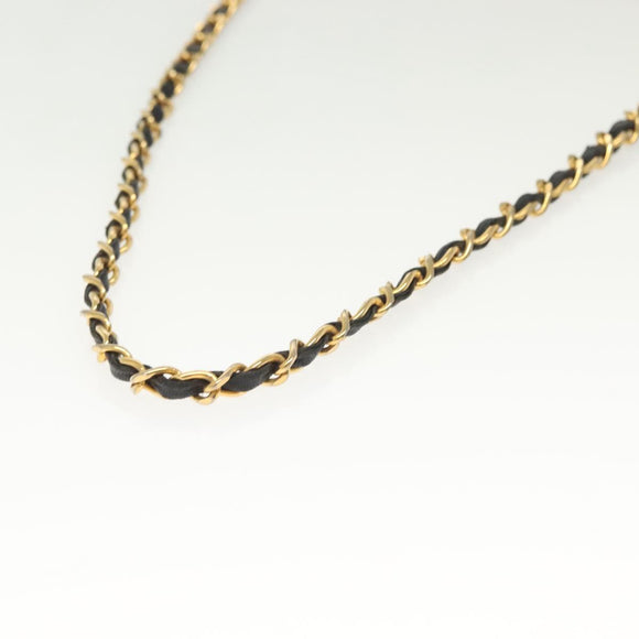 CHANEL Matelasse Chain Shoulder Bag Lamb Skin Black Gold CC Auth bs28656