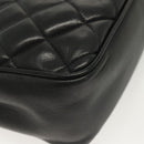 CHANEL Matelasse Chain Shoulder Bag Lamb Skin Black Gold CC Auth bs28659-12