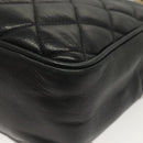 CHANEL Matelasse Chain Shoulder Bag Lamb Skin Black Gold CC Auth bs28659-13