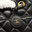 CHANEL Matelasse Chain Shoulder Bag Lamb Skin Black Gold CC Auth bs28659-10