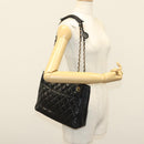 CHANEL Matelasse Chain Shoulder Bag Lamb Skin Black Gold CC Auth bs28659-21