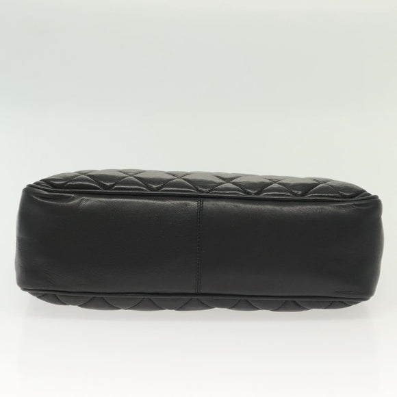 CHANEL Matelasse Chain Shoulder Bag Lamb Skin Black Gold CC Auth bs28659