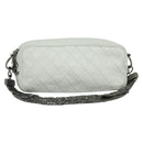 CHANEL Matelasse Shoulder Bag Lamb Skin White Silver CC Auth bs28660-1