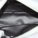 CHANEL Matelasse Shoulder Bag Lamb Skin White Silver CC Auth bs28660-18