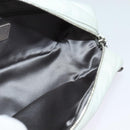 CHANEL Matelasse Shoulder Bag Lamb Skin White Silver CC Auth bs28660-19