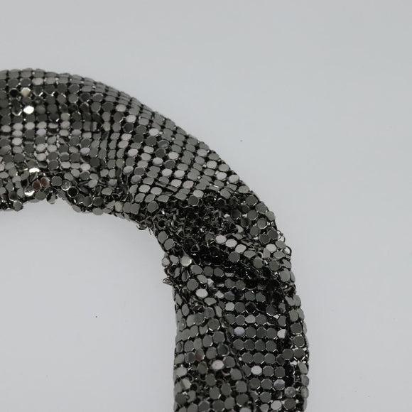 CHANEL Matelasse Shoulder Bag Lamb Skin White Silver CC Auth bs28660