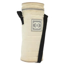 CHANEL Sports Bottle Holder Bag Nylon White Silver CC Auth bs28661-1