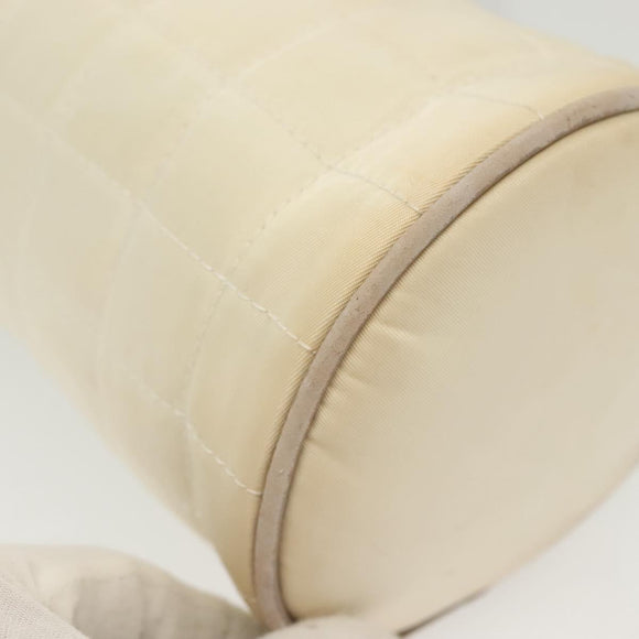 CHANEL Sports Bottle Holder Bag Nylon White Silver CC Auth bs28661