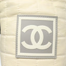 CHANEL Sports Bottle Holder Bag Nylon White Silver CC Auth bs28661-15