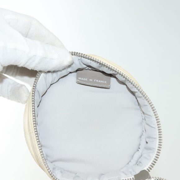 CHANEL Sports Bottle Holder Bag Nylon White Silver CC Auth bs28661