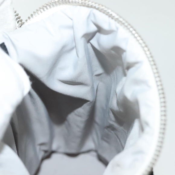 CHANEL Sports Bottle Holder Bag Nylon White Silver CC Auth bs28661