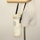 CHANEL Sports Bottle Holder Bag Nylon White Silver CC Auth bs28661-22