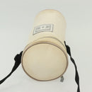 CHANEL Sports Bottle Holder Bag Nylon White Silver CC Auth bs28661-6