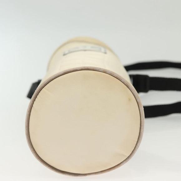 CHANEL Sports Bottle Holder Bag Nylon White Silver CC Auth bs28661