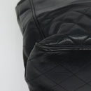 CHANEL Chain Tote Bag Lamb Skin Navy Gold CC Auth bs28662-11