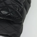 CHANEL Chain Tote Bag Lamb Skin Navy Gold CC Auth bs28662-12