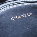 CHANEL Chain Tote Bag Lamb Skin Navy Gold CC Auth bs28662-15