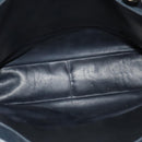 CHANEL Chain Tote Bag Lamb Skin Navy Gold CC Auth bs28662-17