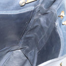 CHANEL Chain Tote Bag Lamb Skin Navy Gold CC Auth bs28662-18