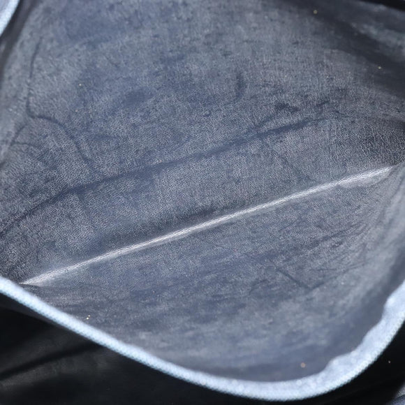 CHANEL Chain Tote Bag Lamb Skin Navy Gold CC Auth bs28662