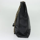 CHANEL Chain Tote Bag Lamb Skin Navy Gold CC Auth bs28662-5