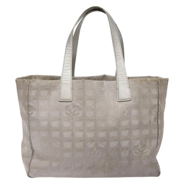 CHANEL New Travel Line Tote Bag Nylon Gray CC Auth bs28663 - 0
