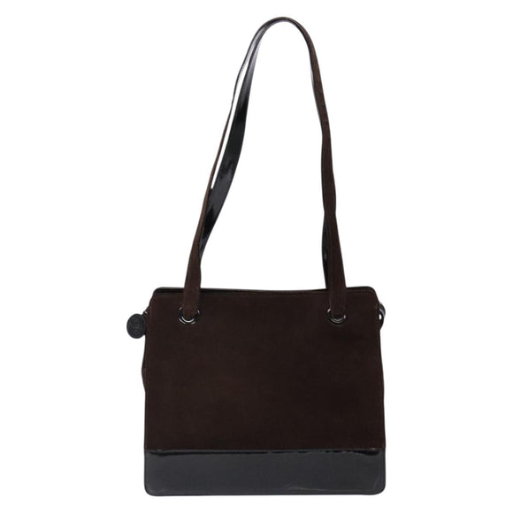 CHANEL Tote Bag Suede Brown CC Auth bs28665