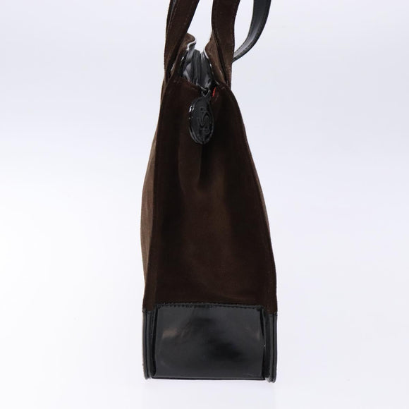 CHANEL Tote Bag Suede Brown CC Auth bs28665