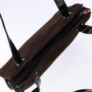 CHANEL Tote Bag Suede Brown CC Auth bs28665-6