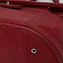 CHANEL Boston Bag Lamb Skin Red CC Auth bs28667-15