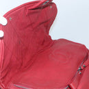 CHANEL Boston Bag Lamb Skin Red CC Auth bs28667-9