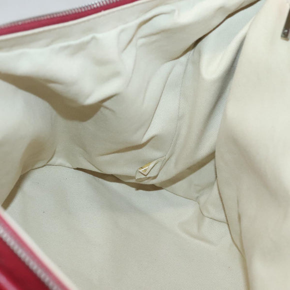 CHANEL Boston Bag Lamb Skin Red CC Auth bs28667