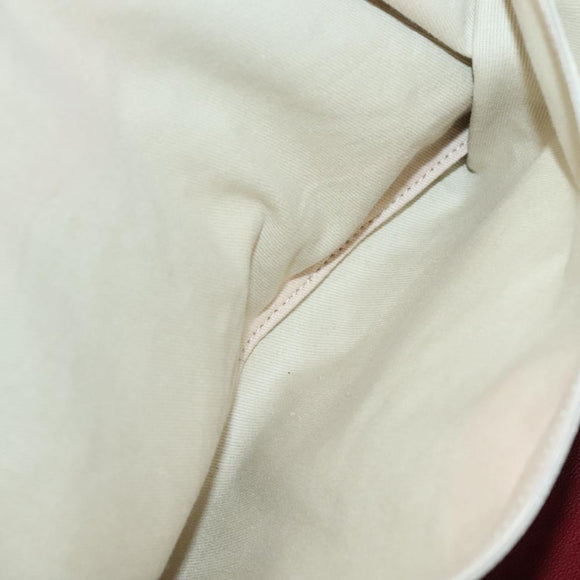 CHANEL Boston Bag Lamb Skin Red CC Auth bs28667