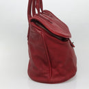 CHANEL Boston Bag Lamb Skin Red CC Auth bs28667-3