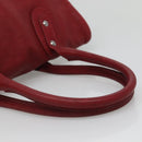 CHANEL Boston Bag Lamb Skin Red CC Auth bs28667-7