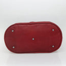 CHANEL Boston Bag Lamb Skin Red CC Auth bs28667-5