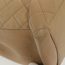 CHANEL Matelasse Chain Tote Bag Caviar Skin Beige Silver CC Auth bs28668-11