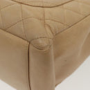CHANEL Matelasse Chain Tote Bag Caviar Skin Beige Silver CC Auth bs28668-14