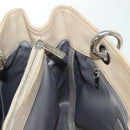 CHANEL Matelasse Chain Tote Bag Caviar Skin Beige Silver CC Auth bs28668-18