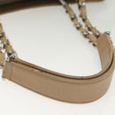 CHANEL Matelasse Chain Tote Bag Caviar Skin Beige Silver CC Auth bs28668-8