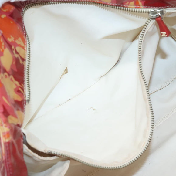 CHANEL High Summer Tote Bag Vinyl Red Silver CC Auth bs28669