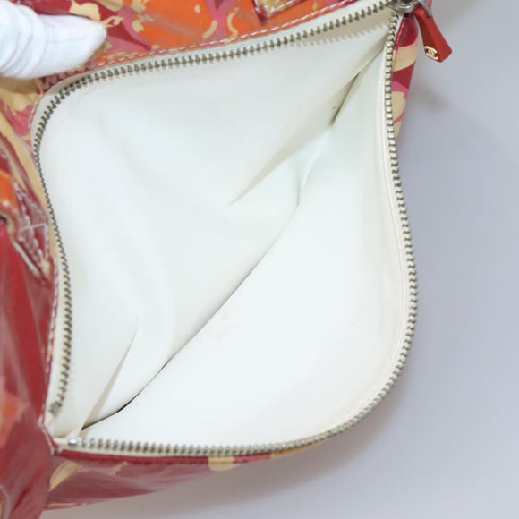 CHANEL High Summer Tote Bag Vinyl Red Silver CC Auth bs28669