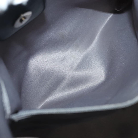 CHANEL Chain Tote Bag Enamel Black Silver CC Auth bs28675