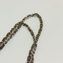 CHANEL Chain Tote Bag Enamel Black Silver CC Auth bs28675-9