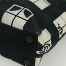 CHANEL windows Tote Bag Canvas Black White gold CC Auth bs28677-14