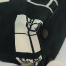 CHANEL windows Tote Bag Canvas Black White gold CC Auth bs28677-15